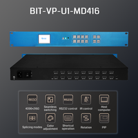 Procesador de Video con Conmutación Sin Interrupciones 4K60 4 Entradas 16 Salidas, Controlador de Video Wall 3X5/4X4, Control Remoto LAN Dual, Pantalla Comercial