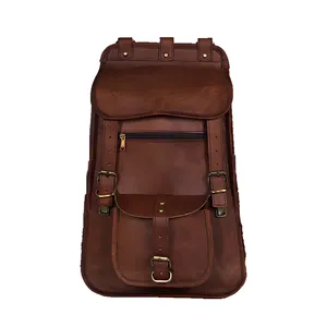 Premium Genuine <b>Leather</b> Rucksack Bag for Men Vintage Large Capacity Travel Hiking Camping <b>Laptop</b> <b>Backpack</b> Waterproof OEM - Product Image 1