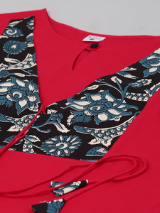 Conjunto de Pantalón y Kurta Recto de Algodón Sólido Estilo Chaqueta para Mujer, Colores Rosa y Negro, Étnico, Tradicional, Formal, Festivo, Venta al por Mayor - Product Image 6