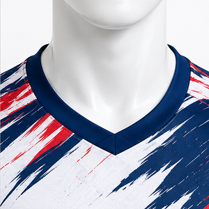 Maillot de football personnalisé pour adulte, ensemble complet, col en V, manches courtes, 100 % polyester, impression par sublimation - Product Image 4