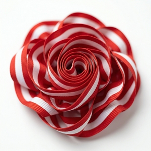 นีลคามัล อินดัสทรีส์ ขายส่งริบบิ้นโกรเกรนสีแดงขาวลายเส้นตรงกลาง สำหรับทำโบว์ติดผม ห่อของขวัญ และตกแต่งเหรียญรางวัล - Product Image 1