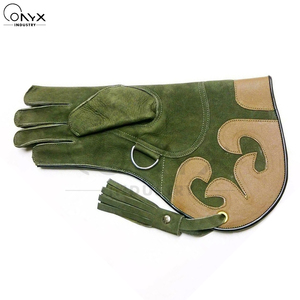 Guantes de Cetrería de Cuero Vacuno con Logotipo Personalizado, Guantelete de Entrenamiento Duradero, Guantes Resistentes a Arañazos para Manipulación de Mascotas - Product Image 4