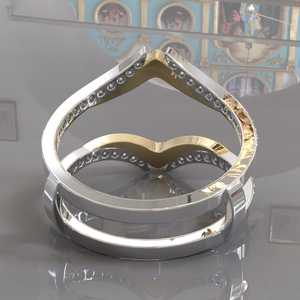 Anneau de rehaussement personnalisable, Enveloppe d'anneau Aggie, Enveloppe d'anneau diamant, Anneau assorti en moissanite, Anneau éternité, Bande éternité diamant - Product Image 6