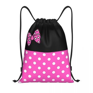 Custom Minnie <b>Drawstring</b> <b>Backpack</b> Unisex Gym Sports Anime Beach Theme Polyester Large Capacity Waterproof - Product Image 1
