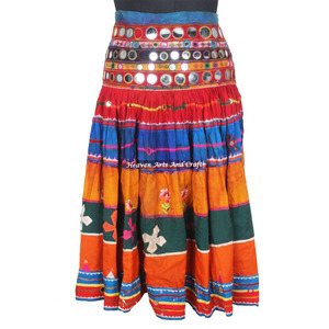 Vintage Hand Embroidered Skirt Vintage Kutch Cotton Rabari Banjara Skirt Handmade Embroidered Skirt - Product Image 1