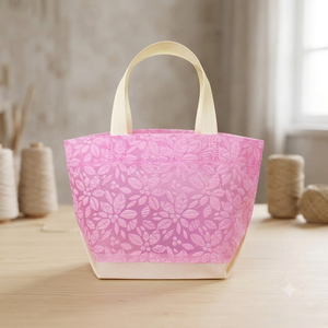 Custom Spunbond Bag for special occasions Eco-Friendly Reusable Goodie Bag with <b>Leaf</b> Embossed Pattern - Product Image 3