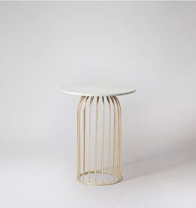 Modern Round <b>Marble</b> Coffee <b>Table</b> with Metal Frame <b>Nesting</b> Design Living Room Furniture Minimalist Style Accent <b>Table</b> For Home - Product Image 3