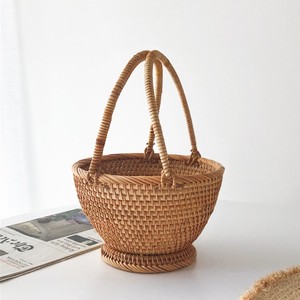 Wholesale <b>empty</b> <b>gift</b> flower <b>basket</b> handmade in Vietnam best price natural rattan storage <b>baskets</b> - Product Image 5