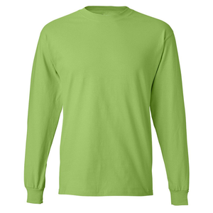 Camiseta de Manga Larga para Hombre 2026 de Alta Calidad, Verde Sólido, 100% Algodón, Cuello Redondo, Corte Regular Informal, Tejido de Punto, Ecológica y de Secado Rápido - Product Image 4