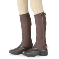 Demi-chaps en cuir Milan de haute qualité Guêtres d'équitation Amara pour adultes et enfants Ensembles et accessoires équestres marron