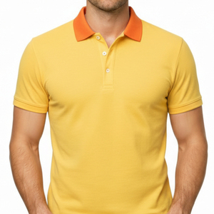 Polo à manches longues pour homme en coton, décontracté, col côtelé, doux, respirant, pour le golf, personnalisable avec logo, vente en gros - Product Image 1