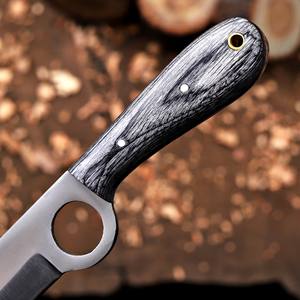 Cuchillo de camping utilitario Cowboy Bull Cutter hecho a mano, de hoja fija de acero inoxidable 12c27 de espiga completa, grado industrial, ODM Pancake - Product Image 3