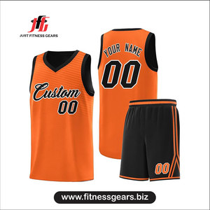 Ensemble de maillots de basket-ball personnalisés Just Fitness Gears, rose et violet, col en V, sans manches, en mesh, pour adultes, évacuation de l'humidité - Product Image 2