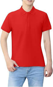 Polo pour hommes à manches courtes rouge uni en coton 100% de haute qualité, technique d'impression, tricoté respirant, vente en gros - Product Image 1