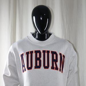 Sweat-shirt à col montant gris cendré Auburn 100% coton, broderie appliquée bleu marine, demi-zip CLUSH SPORTS Hiver - Product Image 2