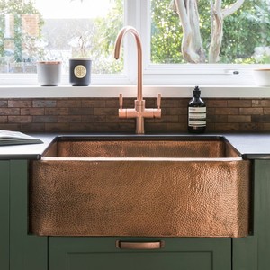 Solid Brass Handmade Kitchen Sink Deep Single Bowl Contemporary Luxury Wash <b>Basin</b> for Residential Home Kitchens - Product Image 1