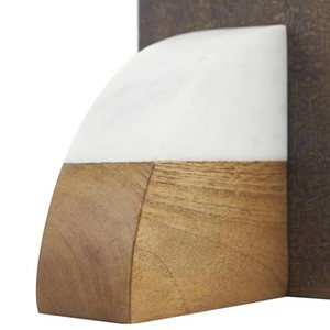 Elegant Hand-Carved Mango Wood Floral <b>Bookends</b> - Wholesale B2B - Product Image 6