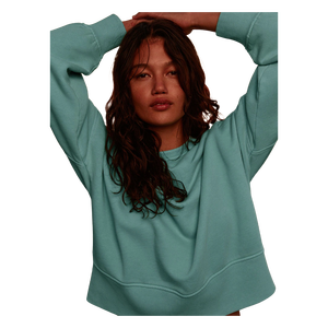 Sweat-shirt tricoté surdimensionné pour femmes, couleur unie, col rond, manches longues, coton respirant, vêtements d'automne - Product Image 6