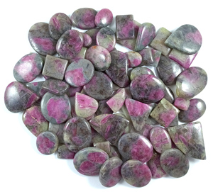 Radha Arts Natural <b>Ruby</b> Feldspar Cabochon High Polished 20-40mm Bulk Lot Loose Gemstone for Making Handmade Silver Pendant - Product Image 5