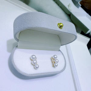 Pendientes de Perlas de Agua Dulce Naturales de Zhuji de 4-6 mm, Aurora Impecable, Multi-Perlas, Plata Pura, Producto Famoso en Internet, Venta al por Mayor - Product Image 1