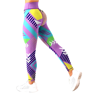 Leggings Deportivos Personalizados al por Mayor para Mujer, Estampado Colorido, Cintura Alta, Ecológicos, de Spandex/Poliéster, Sublimados, para Fitness, Yoga y Estiramiento - Product Image 6