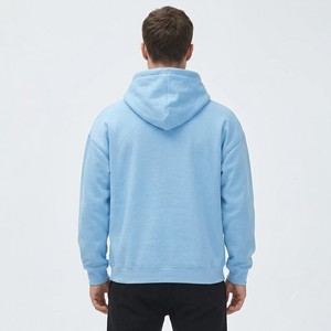 Sweat à capuche premium épais bleu ciel avec logo personnalisé, coupe oversize en polaire, style streetwear décontracté pour l'hiver - Product Image 2