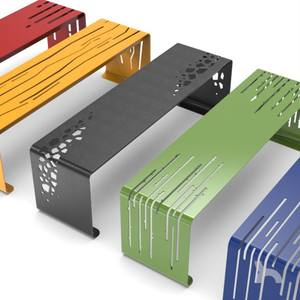 Bancs de patio en métal de designer urbain moderne Sièges à revêtement en poudre Style urbain - Product Image 1