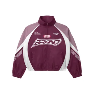 BRAND STUDIOS Maroon <b>White</b> <b>Tracksuit</b> Set Full Sleeve Zip Jacket Pants Sporty Design Color Blocking Breathable Adult Unisex - Product Image 4