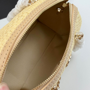 New Arrival Women Embossed Straw Waterproof <b>Square</b> Beach Tote Crossbody Shoulder Bag Modern Soft Vintage Logo Casual Handbag - Product Image 2