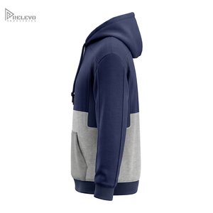Custom Heavyweight <b>Fleece</b> Hoodie Unisex Colour Navy Heather <b>Grey</b> Pullover Sweatshirt Kangaroo Pocket, Any Design / Logo - Product Image 3