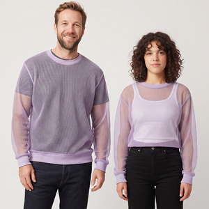 Camisa Transparente de Malla Ligera, Estilo Unisex, Sexy, de Poliéster, para Hombre y Mujer, Tops de Verano con Diseño de Red - Product Image 1
