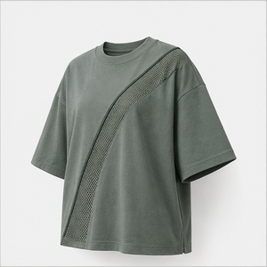 Custom Berry Plum Thread Trace <b>Cloud</b> Mosaic Womens Puff Sleeve T Shirt Cotton Jersey WTS-0040 - Product Image 3