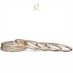 Everyday Wear Fashion Premium Jelly Peach Kashmiri <b>Glass</b> <b>Bangles</b> Set Trendy Wedding & Party Indian Jewelry at Wholesale Price - Product Image 1
