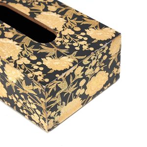 Luxury Wooden Tissue Box Rectangle Floral Print Tissue Holder Custom Color Size for Home Office Decor - Product Image 3