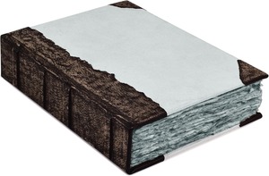 Carnet de croquis en papier aquarelle à bords festonnés style antique – Cahier d'écriture pour ombres/inscriptions magiques, reliure cousue – Cadeau unisexe 10''x7'' Blanc - Product Image 2