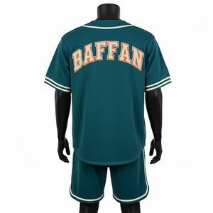 Conjunto de pantalones cortos de béisbol para hombre, tela de malla de poliéster de alta calidad, construcción con paneles deportivos y logotipo bordado. - Product Image 2