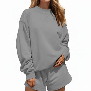 Sudadera Ecológica Personalizada para Mujer, Cuello Alto, Oversize, Corte Recto, con Estampado 3D y Bordado, en Spandex/Algodón - Product Image 4