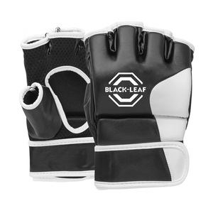 Guantes de MMA de Medio Dedo con Cierre de Cuero PU Unisex para Entrenamiento de Artes Marciales - Product Image 1