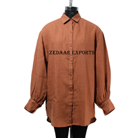 Chemise 100% lin de haute qualité pour femmes, imprimé rayé, tendance, manches longues, élégante, décontractée, personnalisable, pour les occasions spéciales