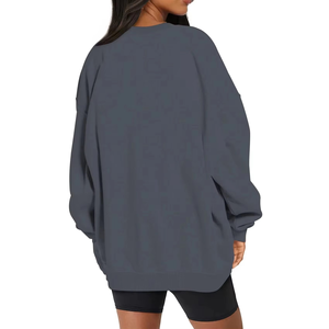 Sudadera de Diseño Único en Color Sólido para Mujer, Ropa de Invierno, Sudadera de Cuello Redondo de Tela Suave, Sudadera Extra Grande para Mujer - Product Image 2