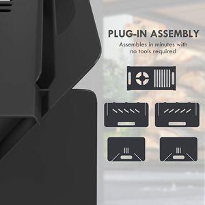 Tavolino da Caffè 3 in 1 con Braciere a Legna Nero, Montaggio Rapido e Borsa per il Trasporto, per Uso Esterno e Installazione Termica - Product Image 5
