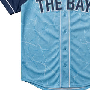 Maillot de baseball 100 % polyester sublimé, design personnalisé, col en V, entièrement boutonné, uniformes d'entraînement professionnels pour hommes - Product Image 4