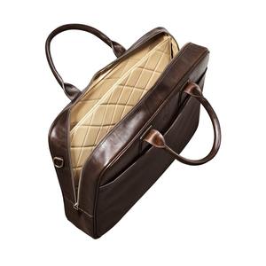 Sac à ordinateur portable en cuir sophistiqué pour homme, marron foncé, sac de transport exécutif, porte-documents professionnel moderne, fournisseur en gros - Product Image 5