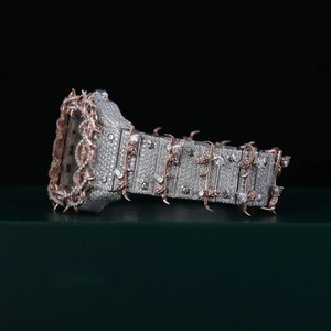 Premium Quality <b>Mechanical</b> Square Moissanite Diamond Wristwatch with Full Iced Design Modern Trendy Accessory for Fashion Lovers - Product Image 4