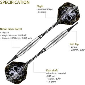 ชุดลูกดอกพลาสติกสีรุ้งหลากสี ปลายอ่อน 50 ชิ้น พร้อมโอริงกันหลุด 6 ชิ้น  พร้อมไส้ลูกดอกทนทาน 6 ชิ้น และปลายอ่อนสำรอง 50 ชิ้น สำหรับอุปกรณ์อิเล็กทรอนิกส์ - Product Image 2