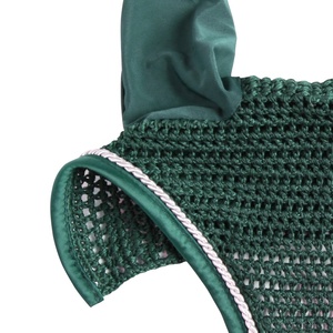 Produits d'équitation en gros : Voiles anti-mouches de haute qualité, ensemble assorti personnalisé, bonnet d'oreille en crochet doux pour chevaux de course - Product Image 3