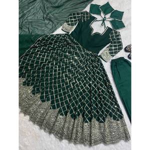 Designer Anarkali Gown and Pant <b>Set</b> with Dupatta <b>Modest</b> New Fancy Style - Product Image 2