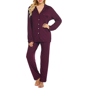 Ensemble de pyjamas en satin de soie respirant de qualité supérieure, vêtements de nuit tendance, ensemble de sommeil confortable à manches longues - Product Image 2