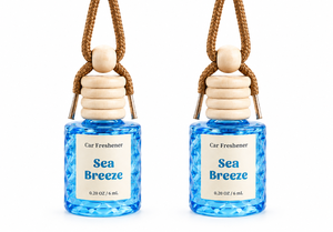 Flacon de parfum de voiture créatif et élégant en verre, motif Brise marine, avec bouchon à vis, pendentif sérigraphié, rechargeable, longue durée, fraîcheur durable - Product Image 4