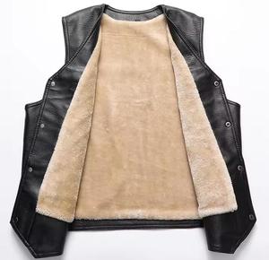 Gilet en cuir d'hiver tendance, nouveau gilet décontracté pour homme, gilet de moto en cuir de vachette à vendre - Product Image 3